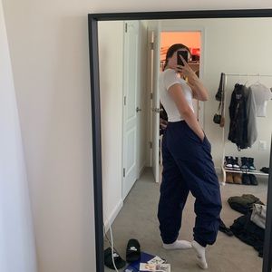 navy blue windbreaker/track pants